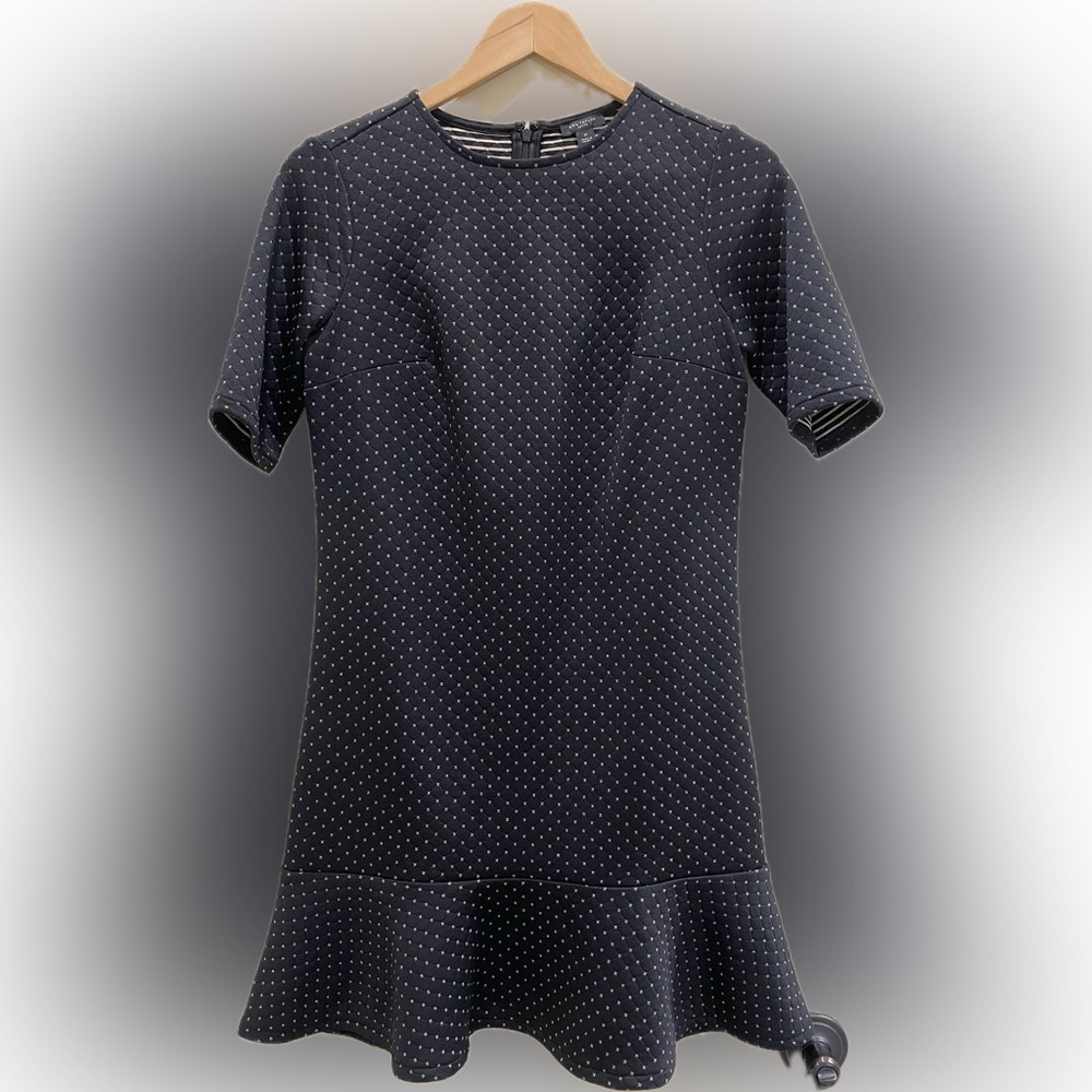 Ann Taylor - Black/Navy dress with white dots - Size 2 Petite